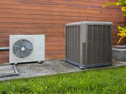 An AC unit and heat pump in a Billings, MT home